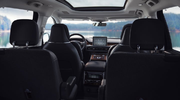 The interior of a 2024 Lincoln Aviator® SUV from behind the second row | Lincoln of Cutler Bay in Miami FL