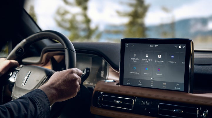 The center touchscreen of a Lincoln Aviator® SUV is shown | Lincoln of Cutler Bay in Miami FL