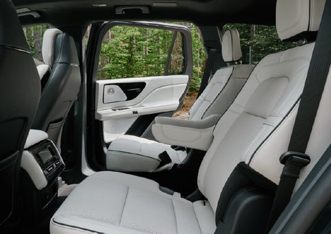 A side view of the second row with captain’s chairs in a 2027 Lincoln Aviator® Black Label™ SUV. | Lincoln of Cutler Bay in Miami FL