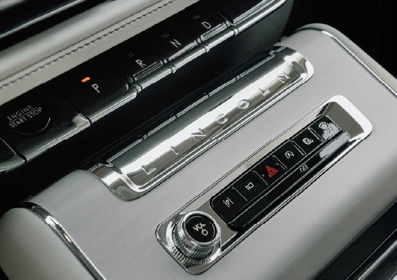 The piano key gear selector of a 2027 Lincoln Aviator® Back Label™ SUV. | Lincoln of Cutler Bay in Miami FL