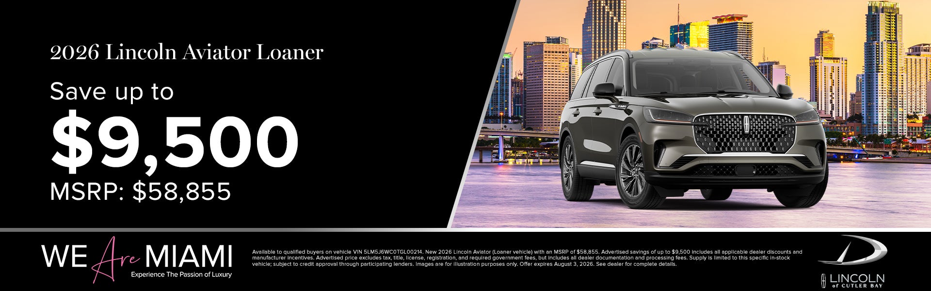 Save up to $9,500 on 2026 Lincoln Aviator Loaner 