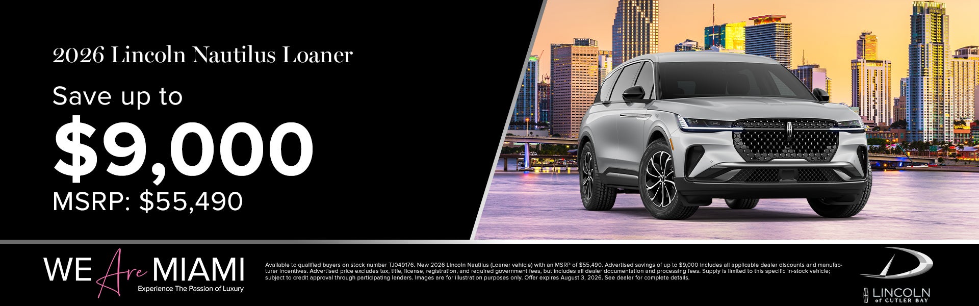Save up to $9,000 on 2026 Lincoln Nautilus Loaner 