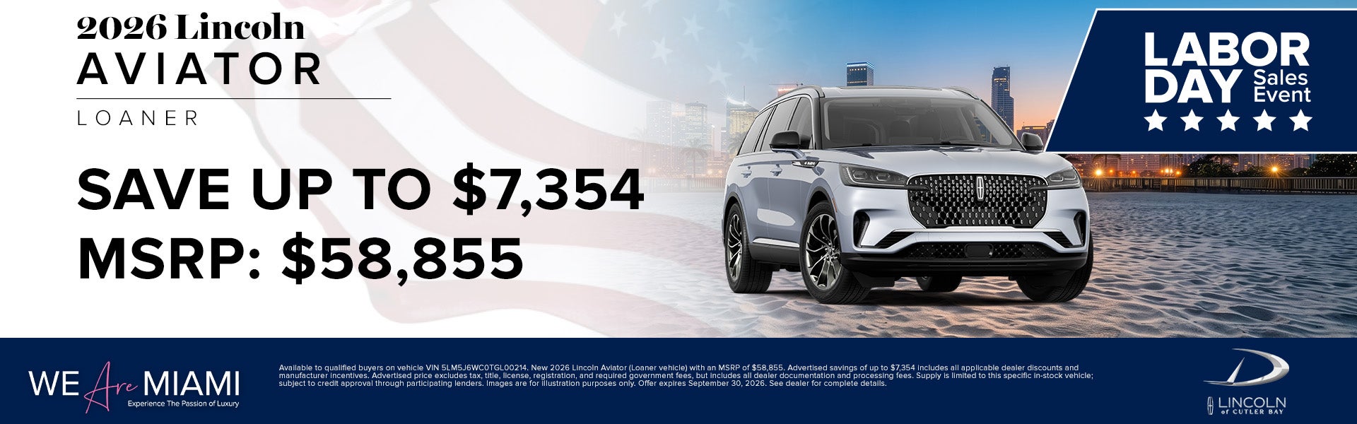 Save up to $7,354 on 2026 Lincoln Aviator Loaner 