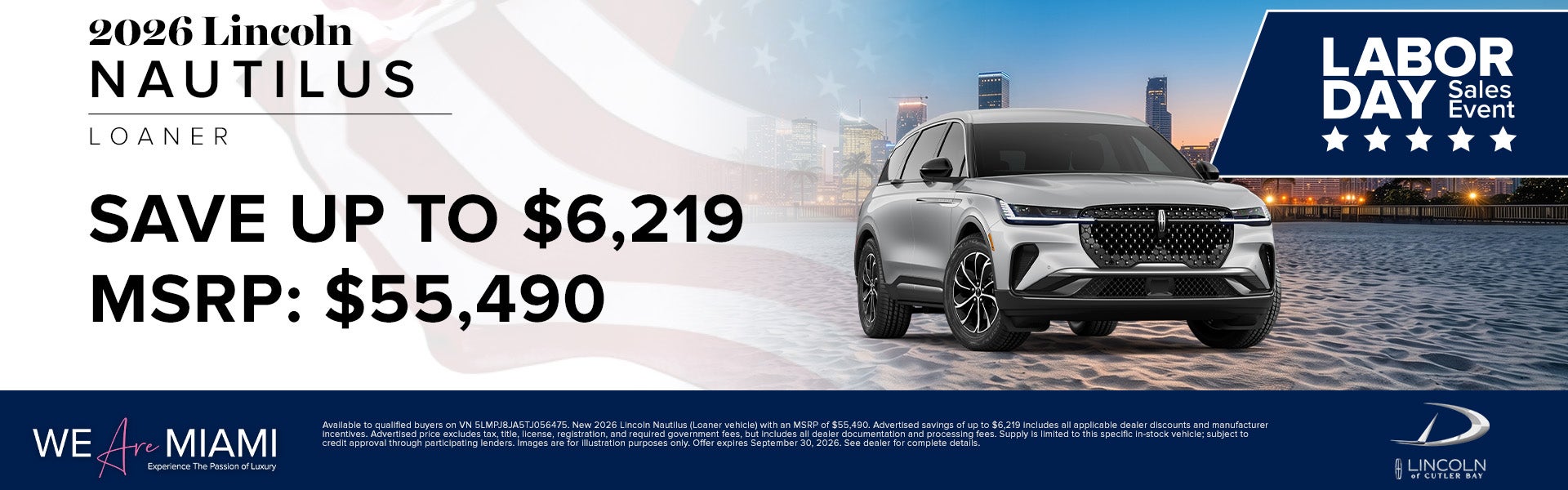 Save up to $6,219 on 2026 Lincoln Nautilus Loaner