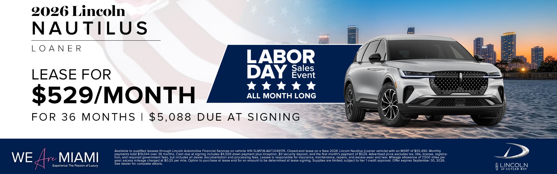 Lease a New 2026 Lincoln Nautilus Loaner for $529/month 