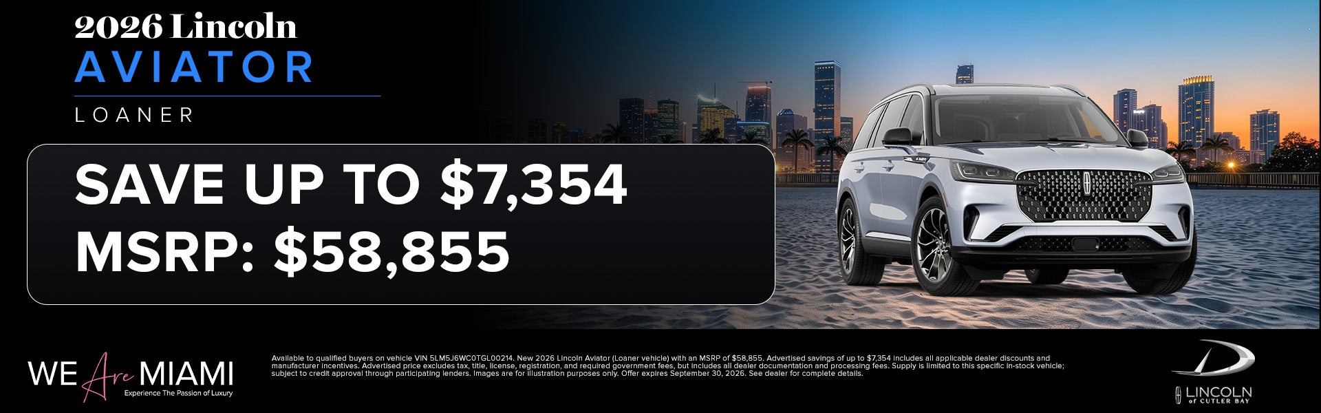 Save up to $7,354 on 2026 Lincoln Aviator Loaner 
